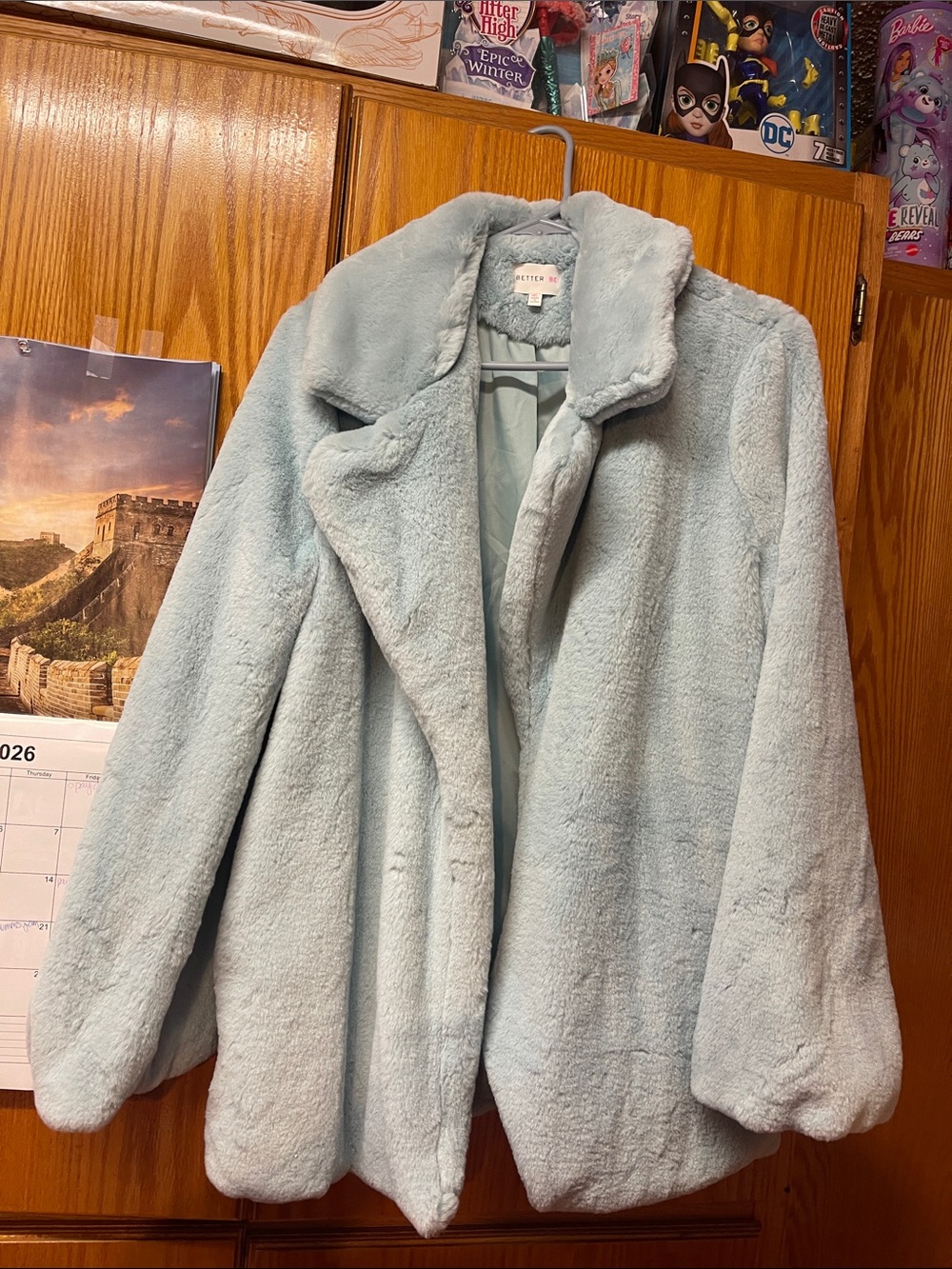 Better Be Light mint  Faux-Fur Coat Size M-L
